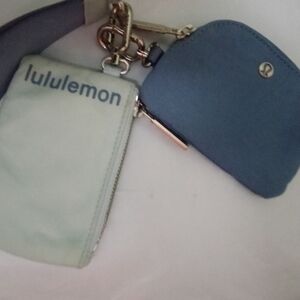 lululemon Mint and Slate Blue Double Pouch Key Set